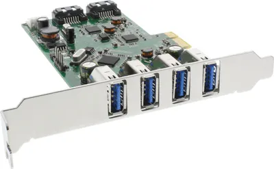 Produktbild von InLine® Schnittstellenkarte, 4x USB 3.0 + 2x SATA 6Gb/s, PCIe, inkl. Low-Profile