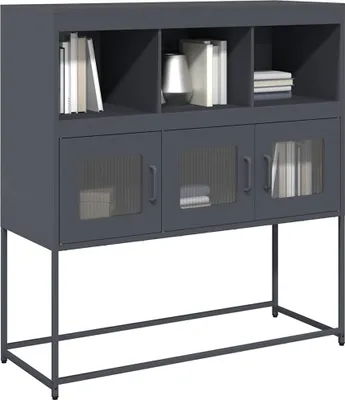 Produktbild von vidaXL Sideboard Anthrazit 100,5x39x107 cm Kaltgewalzter Stahl