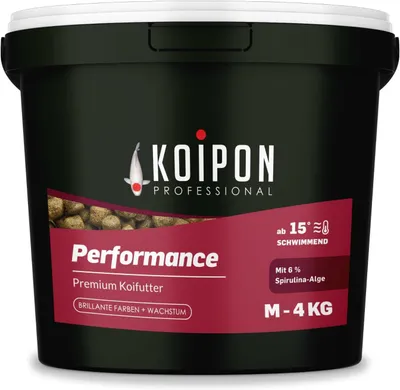Produktbild von KOIPON Performance 4kg 6mm Sommer-Koifutter mit 6% Spirulina schwimmend