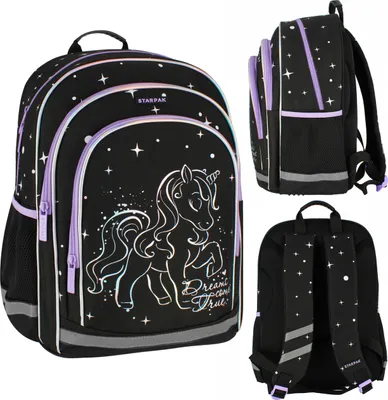 Produktbild von Einhorn Holo Rucksack für Mädchen, geräumig 40x30x20 STARPAK, gepolstert