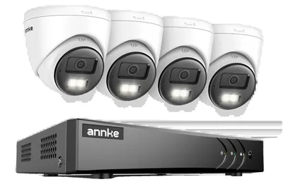 Image de Système de vidéosurveillance, résolution 5 MP, audio bidirectionnel, enregistreur numérique 8 canaux, 4 caméras, 1 To