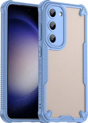 Immagine prodotto di Custodia protettiva per Samsung Galaxy S23, lato posteriore traslucido opaco, custodia paraurti in TPU Blu
