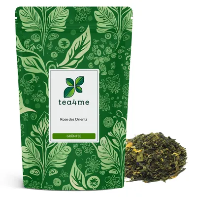 Produktbild von tea4me Grüntee Rose des Orients mit Mango-Geschmack