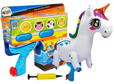 Produktbild von Lean Toys Große aufblasbare Wasserpistole Einhorn