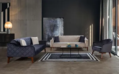 Produktbild von Schwarz Dreisitzer Samt Couch Wohnzimmer Couchen Sofa Elegante Sitzmöbel Sofa