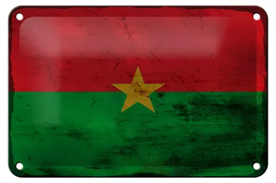 Produktbild von Blechschild Flagge Burkina Fasos 18x12cm Burkina Faso Rost