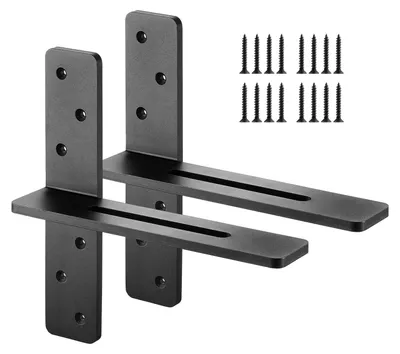 Immagine prodotto di VEVOR mensola, 2 pezzi, supporto per mensola, portata 90 kg, 304,8x73,5x304,8 mm, mensola per mensole in acciaio per carichi pesanti, raccordi per mensole flottanti per piani di lavoro con viti