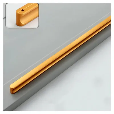Produktbild von 600 mm lange Möbelgriffe aus Aluminium, Schranktürgriffe, Messing, I-Form, Schublade, solide Zugknöpfe mit Schrauben für Küche, Badezimmer, Schlafzimmer