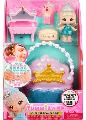 Obrázok produktu pre MGA Entertainment Yummiland Beauty Bag Playset + Lip Gloss Doll - Cupcake Beauty Bag, Malá bábika, Žena, 4 rok / roky, Chlapec / dievča, Viacfarebný