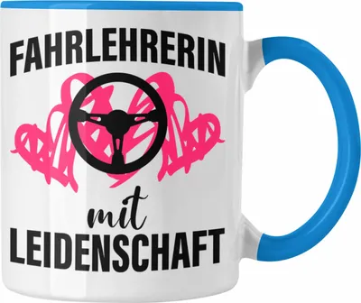 Produktbild von Trendation - Fahrlehrerin Geschenk Tasse Geschenkidee für Fahrlehrerinnen Dank Dankeschön Kaffeetasse (Blau)