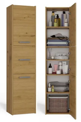 Image de raumhirsch : Meuble de salle de bain - Armoire de salle de bain - Étagères intérieures - Dimensions : 30 x 40 x 170 cm