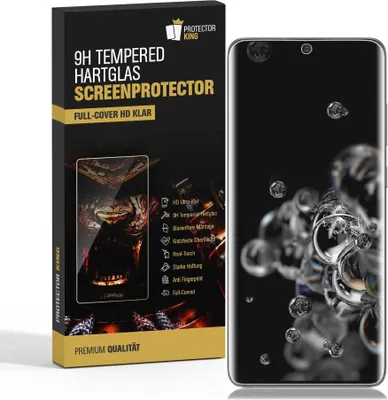 Produktbild von 1x 9H Hartglas für Samsung Galaxy S20 Ultra FULL CURVED Schutzfolie Schutzglas Klar Displayschutz Panzerfolie Displayglas Tempered Glasfolie Panzerglas Sicherheitsglas Echtglas