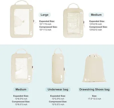 Produktbild von Famanu Gepäckorganizer Set 5 - Kompressionsdesign, verschiedene Größen