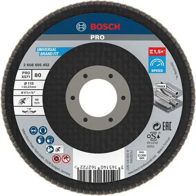 Produktbild von PRO X571 Fächerschleifscheibe, abgewinkelt, 115 mm, K80