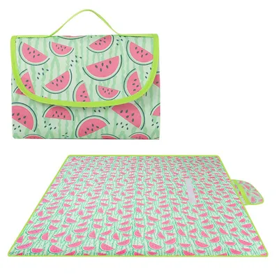 Produktbild von Picknickdecke 200x200cm, Campingdecke wärmeisolierend, wasserdicht, sandsicher, tragbar waschbar, für Strand, Picknick, Camping & Wandern