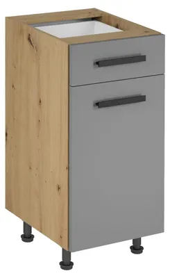 Produktbild von VALEN Unterschrank mit 2 Schubladen – Breite 40 cm, Eiche handwerklich / Graubeige