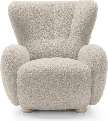 Produktbild von BETTSO Bequemer beiger Sessel TEDDY aus Boucle-Stoff