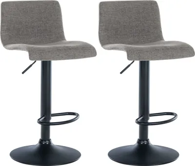 Produktbild von 2er Set Barhocker Branford Stoff hellgrau