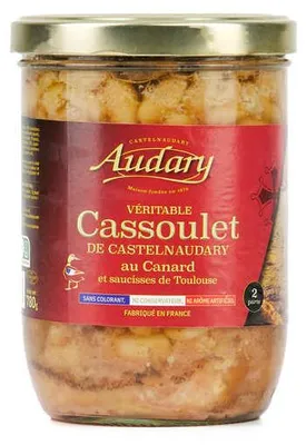 Produktbild von Authentisches Castelnaudary Cassoulet mit Ente und Toulouse-Würstchen im Glas - 780-g-Glas (2 Portionen)