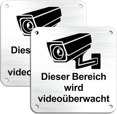 Produktbild von Schild Videoüberwachung Aluminium, 10x10 cm, wetterfest, für Innen und Außen