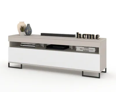 Produktbild von Modern TV-Lowboard Fernsehschrank PLAY STEHEND Cashmere/Weiß Matt 120cm