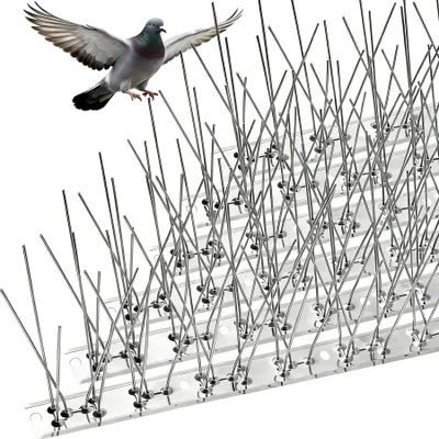 Image de Piquets anti-animaux en acier inoxydable pour balcons et toits, longueur 2,5 mètres