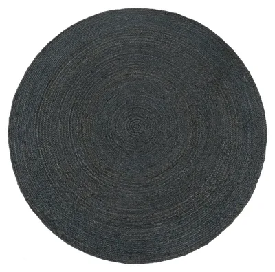 Produktbild von TT Home Wohnzimmer Teppich Jute Rund Modern Boho Ethno Handgefertigter Natur-Teppich Uni Größe 80 cm Rund