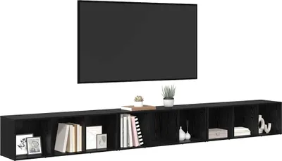 Zdjęcie produktu dla Zestaw szafek RTV 3 pcs Czarny Dąb 37 x 35 x 107 cm