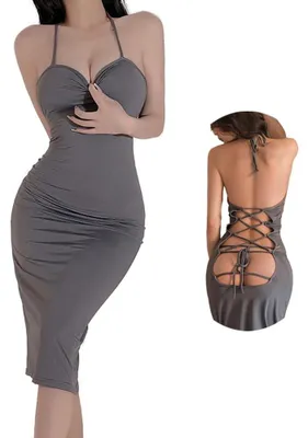 Produktbild von Solidchoice – Damen Minirock mit tiefem V-Ausschnitt, ideal für Partys