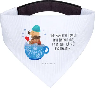 Produktbild von Mr. & Mrs. Panda Halstuch Hund Nachtfalter Schaumbad - Weiß - Geschenk, WC, Tasse, Lustige Sprüche, Für Hunde, Dreieckstuch, Bad, Badezimmer, Träumen, Bandana