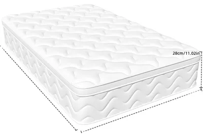 Obrázok produktu pre Matrac, 7-zónová pružinová výplň, vysoko elastická komfortná pena, biela, 90 x 190 x 25 cm, BIELA