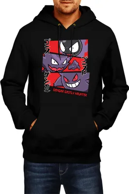 Produktbild von Herren Kapuzenpullover Japan Manga Anime Comics Animation Pokeball Haunter, Man XL / Schwarz