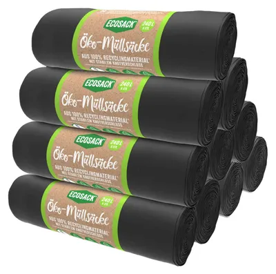 Produktbild von ECOSACK Müllbeutel 240L 60 Stk. Öko Müllsäcke Abfallbeutel Mülltüte schwarz