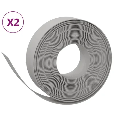 Produktbild von Rasenkanten 2 Stk. Grau 10 m 15 cm Polyethylen