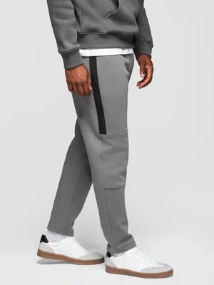 Immagine prodotto di Pantaloni da jogging con gamba dritta e dettagli elasticizzati grigio XXL