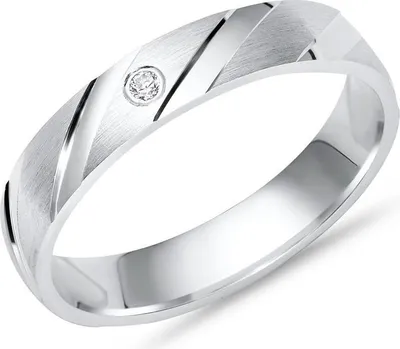 Produktbild von Unique Silberring 925 Sterling Silber Zirkonia quermattiert 4mm breit