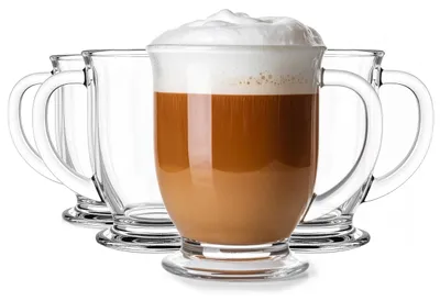 Productafbeelding van Koffieglazen set van 4 cappuccino-ijskoffieglazen 4x400 ml vaatwasmachinebestendig