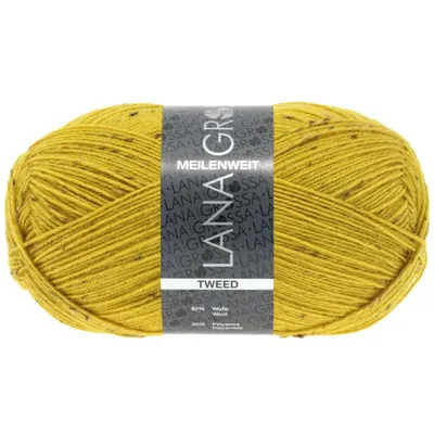Produktbild von Lana Grossa - Meilenweit 100g Tweed 0157 senfgelb