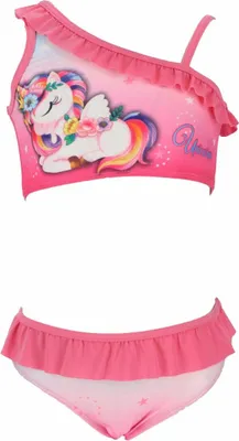 Produktbild von Einhorn Mädchen Badeanzug Magischer Bikini für den Pool oder am Strand 3/4 Jahre Rosa