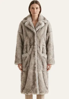 Produktbild von Toscana Lammfellmantel in Frostgrau Modell 1076 - Größe: M