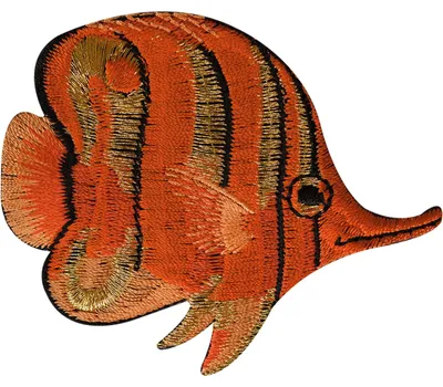Tropischer Fisch Aufnäher, gestickt, 7,3 x 5,8 cm, zum Aufbügeln