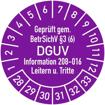 Produktbild von Dreifke® Prüfplakette  gem. BetrSichV §3 (6) DGUV, Information 208-016...