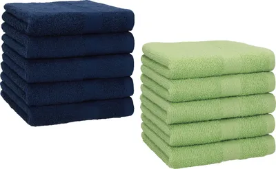 Produktbild von Betz 10 Stück Seiftücher 30x30 cm PREMIUM 100% Baumwolle Farbe: dunkelblau und apfelgrün