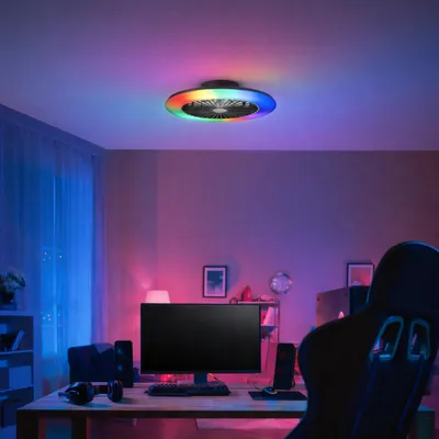 Produktbild von LED Deckenleuchte 58 cm mit Ventilator, 6800 lm, dimmbar, RGB, CCT