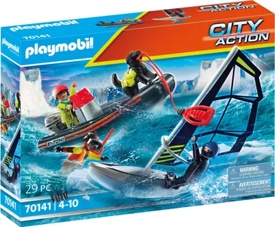 Produktbild von PLAYMOBIL City Action 70141 Seenot: Polarsegler-Rettung mit Schlauchboot