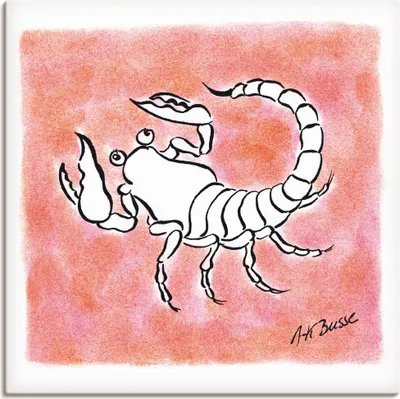 Produktbild von ARTland Leinwandbild Serie Sternzeichen Skorpion Größe: 30x30 cm