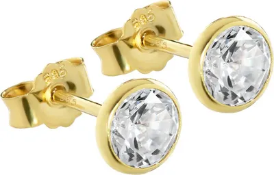 Produktbild von Paar Ohrstecker Echt Gold 585er 5,5mm Cubic Zirkonia Damen Herren Kinder 1748
