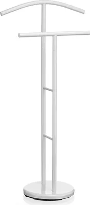 Produktbild von Herrendiener LAURENZ Garderobe Kleiderständer Garderobenständer Kleiderstange mit Hosenbügel, Metall weiß