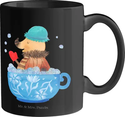 Produktbild von Mr. & Mrs. Panda Tasse Nachtfalter Schaumbad - Schwarz - Geschenk, WC, haferl, Träumen, Bad, Lustige Sprüche, Kaffeetasse, Badezimmer, Becher, Kaffeebecher, Teetasse