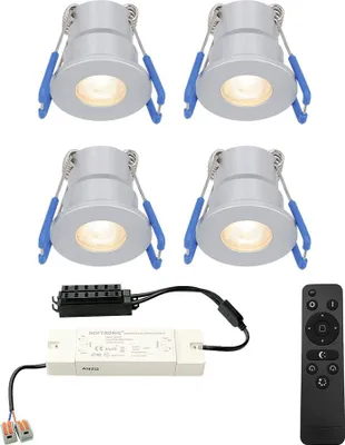 Produktbild von hoftronic LED Einbaustrahler 4x 3W 12V 200lm 2700K IP65 Aluminium